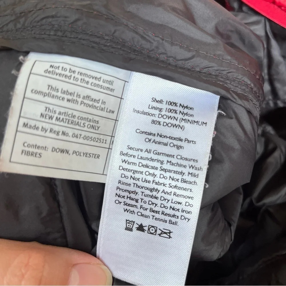 Eddie Bauer Red Down Insulated Zip Up Puffer Coat Jacket Men’s Size Small - Picture 7 of 8